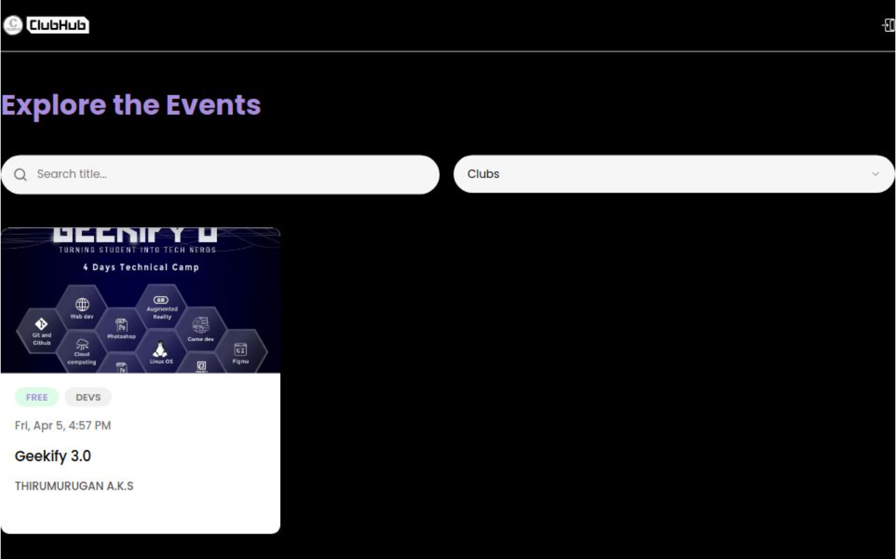 ClubHub - Event Management